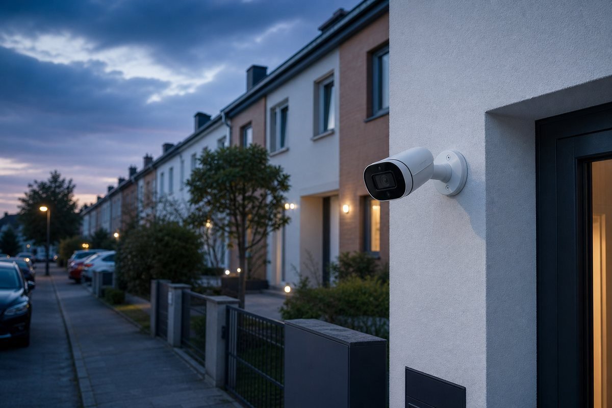 Deutsches Reihenhaus mit HeadGroove Überwachungskamera